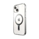 Speck Presidio Perfect-Clear ClickLock MagSafe Apple iPhone 15 (Clear/Chrome Finish/Serene Silver)