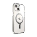 Speck Presidio Perfect-Clear ClickLock MagSafe Apple iPhone 15 (Clear/Chrome Finish/Serene Silver)