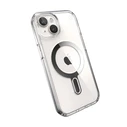 Speck Presidio Perfect-Clear ClickLock MagSafe Apple iPhone 15 (Clear/Chrome Finish/Serene Silver)
