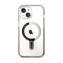 Speck Presidio Perfect-Clear ClickLock MagSafe Apple iPhone 15 (Clear/Chrome Finish/Serene Silver)
