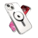 Speck Presidio Perfect-Clear ClickLock MagSafe Apple iPhone 15 (Clear/Chrome Finish/Serene Silver)
