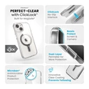 Speck Presidio Perfect-Clear ClickLock MagSafe Apple iPhone 15 (Clear/Chrome Finish/Serene Silver)