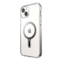 Speck Presidio Perfect-Clear ClickLock MagSafe Apple iPhone 15 Plus / 14 Plus (Clear/Chrome Finish/Serene Silver)