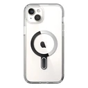 Speck Presidio Perfect-Clear ClickLock MagSafe Apple iPhone 15 Plus / 14 Plus (Clear/Chrome Finish/Serene Silver)