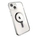 Speck Presidio Perfect-Clear ClickLock MagSafe Apple iPhone 15 Plus / 14 Plus (Clear/Chrome Finish/Serene Silver)