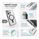 Speck Presidio Perfect-Clear ClickLock MagSafe Apple iPhone 15 Pro (Clear/Frosted Black/Slate Grey)
