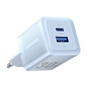 Φορτιστής Πρίζας Vention FEQL0-EU, USB-C + USB- A, 30W/30W, GaN (blue)