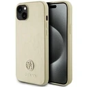 Guess GUHCP15SPS4DGPD Apple iPhone 15 hardcase Leather 4G Metal Logo Strass gold