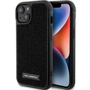 Karl Lagerfeld KLHCP15SHDSPLK Apple iPhone 15 hardcase Rhinestone Logo Metal Plate black