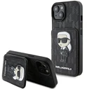 Karl Lagerfeld KLHCP15SSAKKNSCK Apple iPhone 15 hardcase Saffiano Monogram Ikonik Patch black