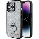 Karl Lagerfeld KLHCP15XGCNPSG Apple iPhone 15 Pro Max hardcase Fixed Glitter Choupette Logo Metal Pin silver