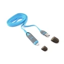 Καλώδιo USB Platinet Universal 2 IN 1 Micro & Lightning PLUGS BLUE