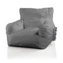 Grey foam pouf armchair