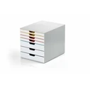 Durable VARICOLOR Plastic Drawer Box / Desk Organizer, 7 Compartments, 29.2 x 35.6 x 28 cm