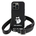 Karl Lagerfeld KLHCP15SSCBSCNK Apple iPhone 15 hardcase Crossbody Silicone Choupette black