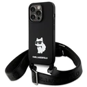 Karl Lagerfeld KLHCP15XSCBSCNK Apple iPhone 15 Pro Max hardcase Crossbody Silicone Choupette black