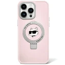 Karl Lagerfeld KLHMP15LHMRSCHP Apple iPhone 15 Pro hardcase Ring Stand Choupette Head MagSafe pink