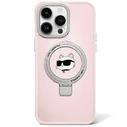 Karl Lagerfeld KLHMP15SHMRSCHP Apple iPhone 15 hardcase Ring Stand Choupette Head MagSafe pink