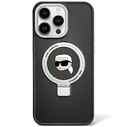 Karl Lagerfeld KLHMP15SHMRSKHK Apple iPhone 15 hardcase Ring Stand Karl Head MagSafe black