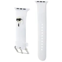 Strap Karl Lagerfeld KLAWLSLKNH Apple Watch 4/5/6/7/SE/8/9/Ultra 44/45/49mm strap 3D Rubber Karl Head white
