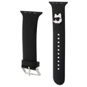 Belt Karl Lagerfeld KLAWMSLCNK Apple Watch 4/5/6/7/SE/8/9/10 40/41/42mm strap 3D Rubber Choupette Heads black