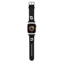 Belt Karl Lagerfeld KLAWMSLKCNK Apple Watch 4/5/6/7/SE/8/9/10 40/41/42mm strap 3D Rubber Karl&Choupette Heads black
