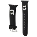 Belt Karl Lagerfeld KLAWMSLKCNK Apple Watch 4/5/6/7/SE/8/9/10 40/41/42mm strap 3D Rubber Karl&Choupette Heads black