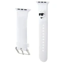 Belt Karl Lagerfeld KLAWLSLCNH Apple Watch 4/5/6/7/SE/8/9/Ultra 44/45/49mm strap 3D Rubber Choupette Head white/White