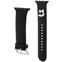 Belt Karl Lagerfeld KLAWLSLCNK Apple Watch 4/5/6/7/SE/8/9/Ultra 44/45/49mm strap 3D Rubber Choupette Head Black