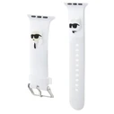 Belt Karl Lagerfeld KLAWLSLKCNH Apple Watch 4/5/6/7/SE/8/9/Ultra 44/45/49mm strap 3D Rubber Karl&Choupette Heads white