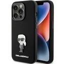 Karl Lagerfeld KLHCP15LSMHKNPK iPhone 15 Pro Black Silicone Ikonik Metal Pin