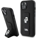 Karl Lagerfeld KLHCP15MGSAKCPK iPhone 15 Plus Black hardcase Gripstand Saffiano Karl&Choupette Pins