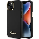 Guess GUHCP15SSMBSLK iPhone 15 Black hardcase Silicone Script Metal Logo & Frame