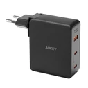 Φορτιστής Πρίζας Aukey PA-B7O, 1xUSB-A, 2xUSB-C, 140W GaN (Black)
