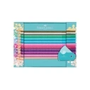 FABER-CASTELL Sparkle Colored Pencils Gift Set, Turquoise Metal Tin, 21-piece