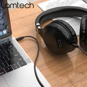 Καλώδιo 3,5mm Lamtech AUDIOCABLE BRAIDED 1m to 3.5mm Black