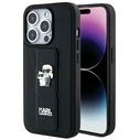 Karl Lagerfeld KLHCP14LGSAKCPK Apple iPhone 14 Pro hardcase Gripstand Saffiano Karl&Choupette Pins black