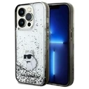 Karl Lagerfeld KLHCP14LLKCNSK Apple iPhone 14 Pro hardcase Liquid Glitter Choupette transparent