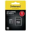 Κάρτα Μνήμης MicroSDHC 8GB Intenso 21MB/s +Adapter