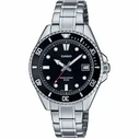 Ανδρικό Ρολόι Casio MDV-10D-1A1VEF Μαύρο Ασημί