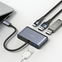 USAMS US-SJ627 HUB 4w1 USB-C / 2xUSB-A 2.0,USB-A 3.0,USB-C dark grey