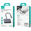 USAMS US-SJ627 HUB 4w1 USB-C / 2xUSB-A 2.0,USB-A 3.0,USB-C dark grey