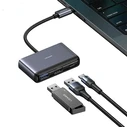 USAMS US-SJ628 HUB 5w1 USB-C / USB-A 2.0,USB 3.0,USB-C,TF,SD dark grey