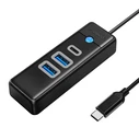 USB Hub Orico USB-C to 2x USB 3.0 + USB-C, 5 Gbps, 0.15m (Black)
