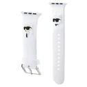 Strap Karl Lagerfeld KLAWMSLKCNH Apple Watch 4/5/6/7/SE/8/9/10 40/41/42mm strap 3D Rubber Karl&Choupette Heads white