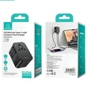 USAMS T62 Univesal Travel Charger US/AU/EU/UK 1xUSB, 2xUSB-C 65W black 