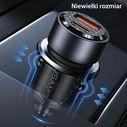 USAMS C39 car charger USB-A, USB-C 60W purple