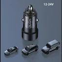 USAMS C39 car charger USB-A, USB-C 60W purple
