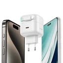 USAMS US-CC202 wall charger USB-C + Lighning cable PD QC 35W white