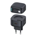 USAMS US-CC202 wall charger USB-C + USB-C cable PD QC 35W czarn/black